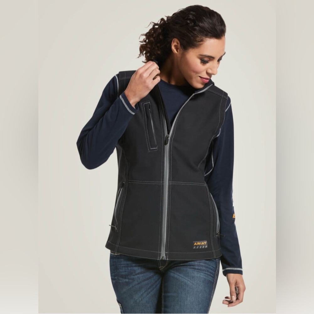 Ariat Black Softshell Vest with Contrast Stitching